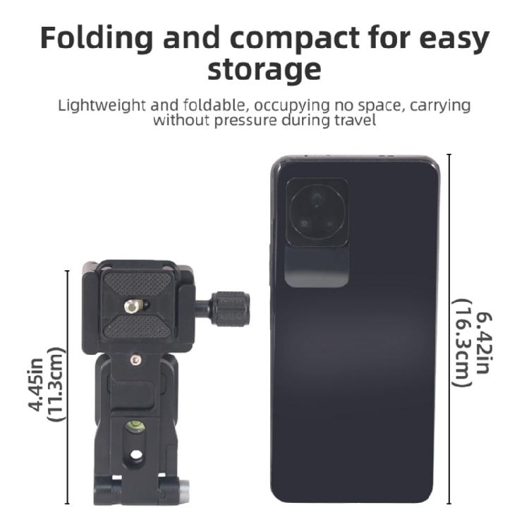 L115 Aluminum Quick Release Mounting Plate With Cold Shoe Adapter Foldable For Smooth Vertical Horizontal Transition