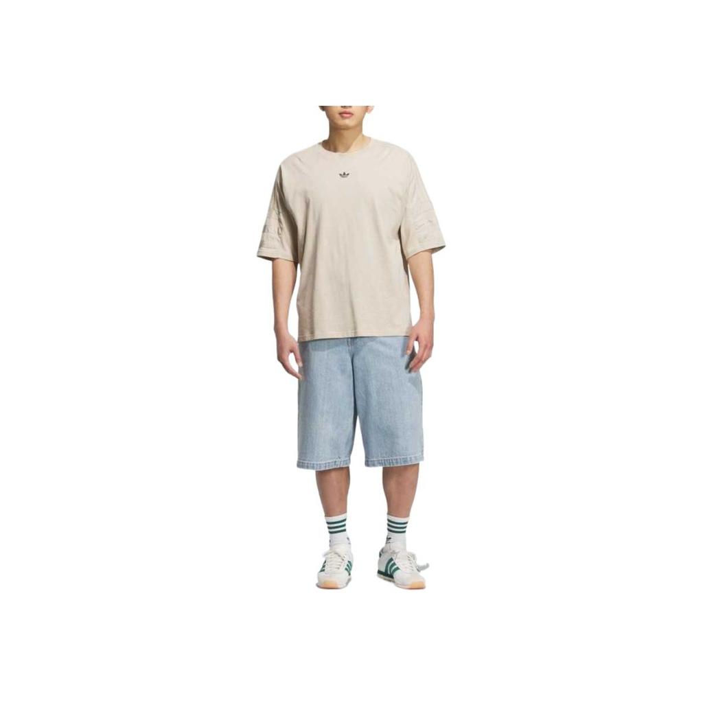 Adidas Originals Comfortable Soft Skin-Friendly Versatile Denim Shorts Unisex shorts Light-Denim-Blue JX5004