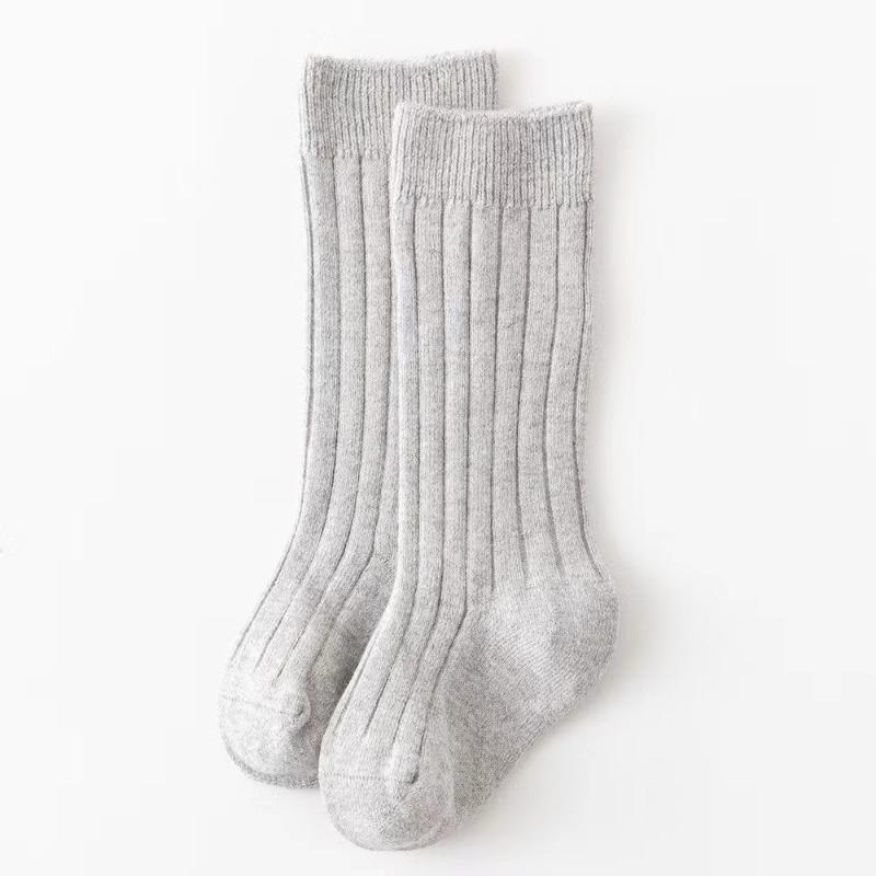 Lässige einfarbige Baby Jungen Mädchen Kniehohe lange Socken Baumwolle Atmungsaktiv Streifen Weiche Kindersocken Kinder Schulsocken