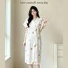 Summer Cotton Gauze Bathrobe and Skirt Pajamas