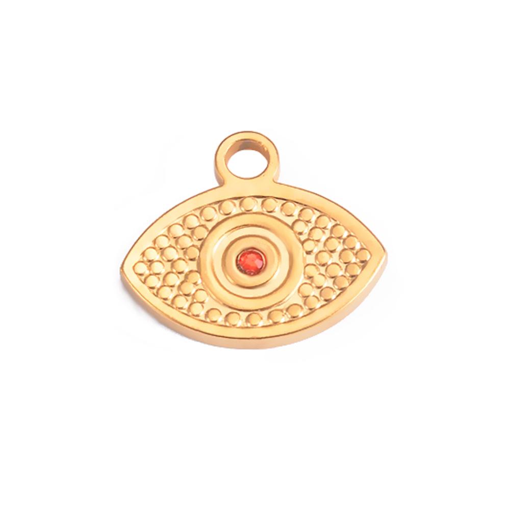 Wholesale 5pcs/lot Stainless Steel Gold Color Evil Eye Charms Handmade Craft DIY Necklaces Earrings Jewelry Making Accessories