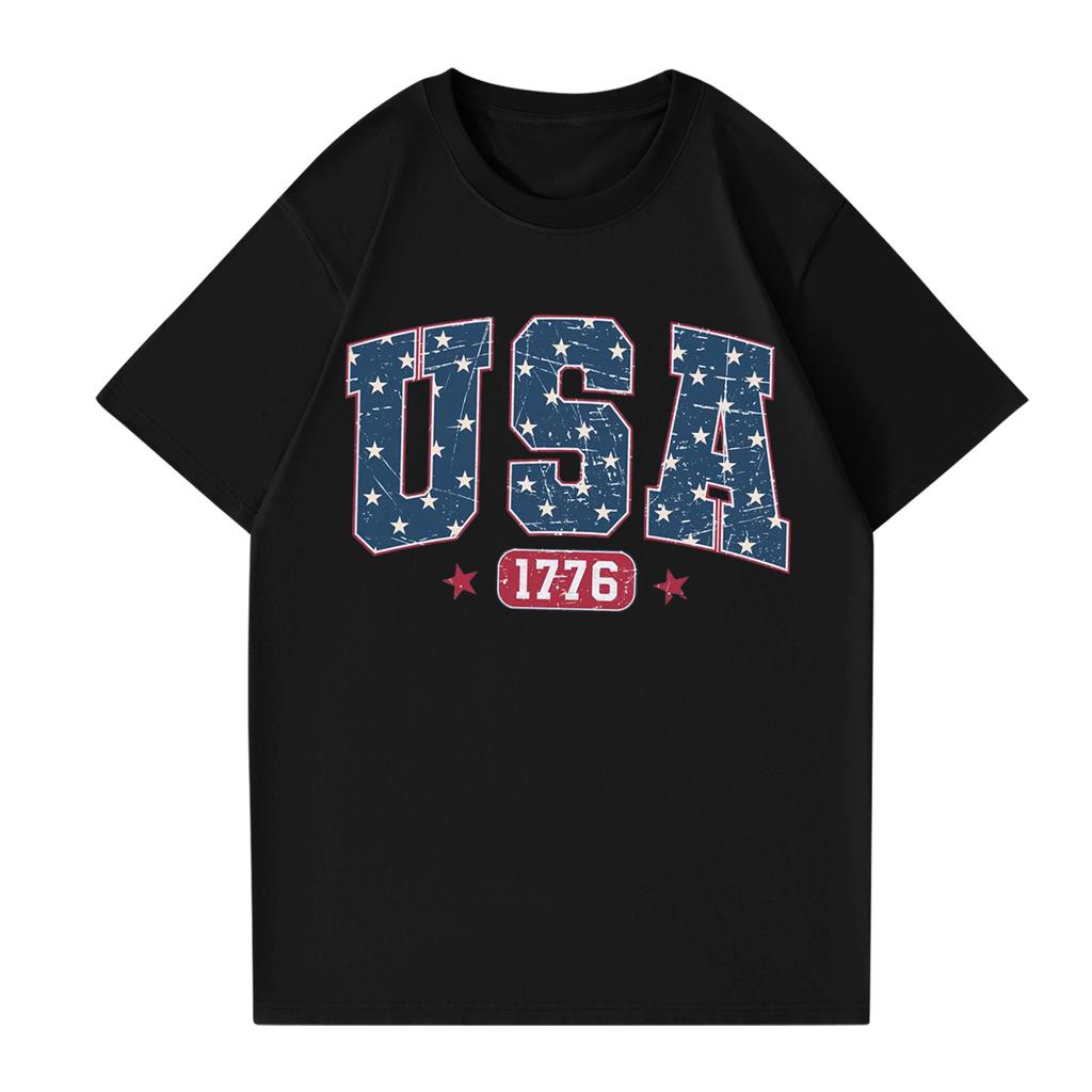 Women's Round Neck Printed Short-sleeved T-shirt Top