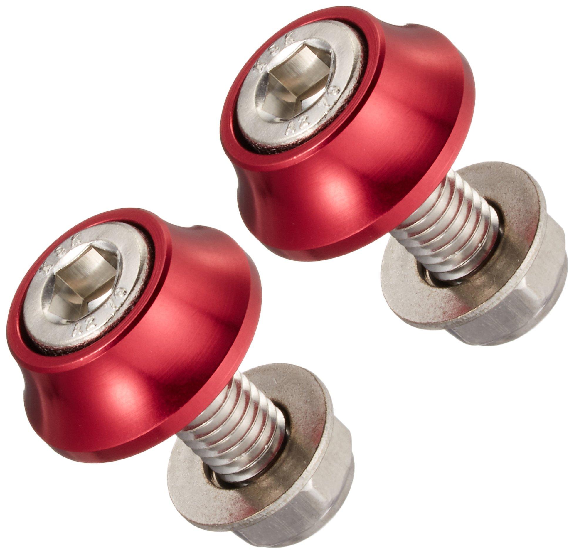 

Creative Factory POSH License Plate Cap Bolt 200381 C.F.POSH & Nut, Red,