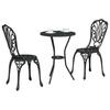 Garden Bistro Set 3 pcs Black Aluminum