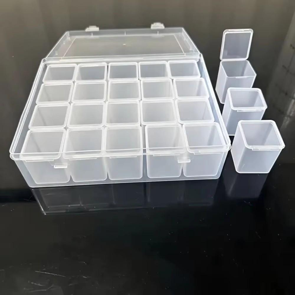 Transparent Beads Storage Box Square Small Bead Containers Tool Classification Box Storage