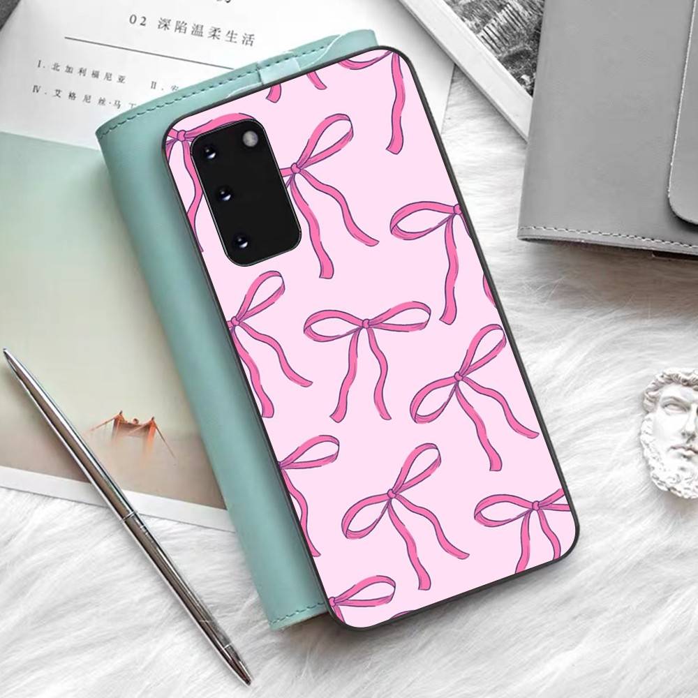 Pink Sweetheart Bowknot Cute Phone Case For Samsung S 9 10 20 21 22 23 30 23 24 Plus Lite Ultra FE S10lite Funda