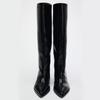 Bla Wide Boot Tube Pointed Toe  Heel High Tube Pants Long Boots Faion Knight Boots Women's New Autumn Winter Oes