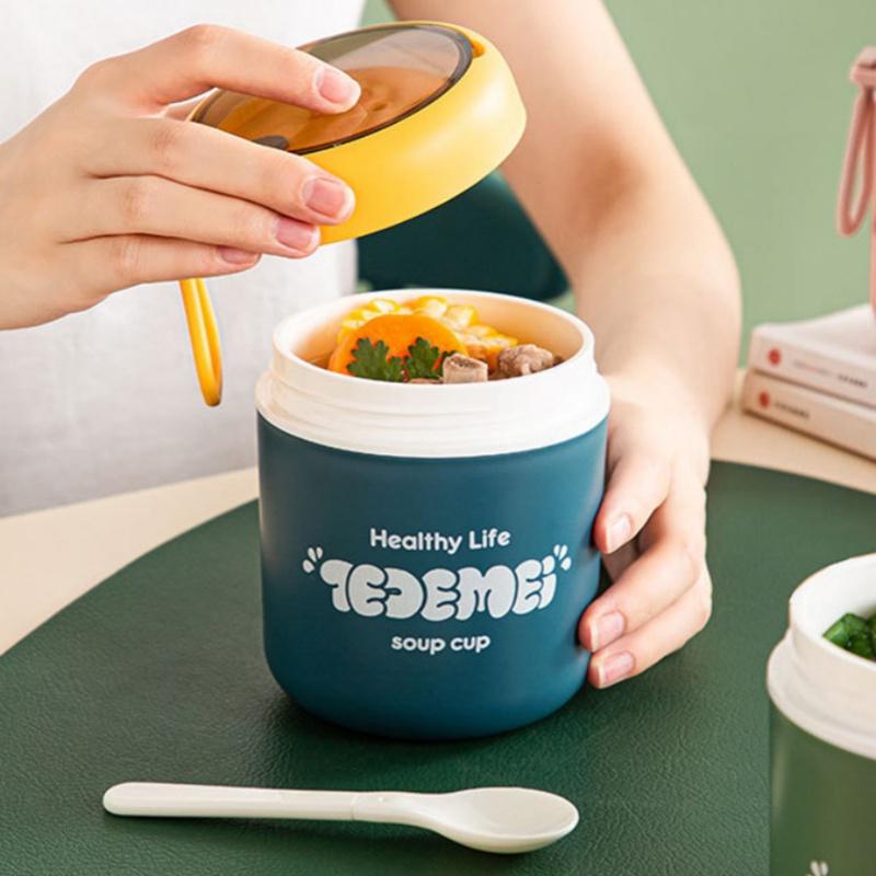 Contenitore per il pranzo portatile da 510 ml, contenitore per zuppa, porridge, a prova di perdite, tazza per yogurt d'avena, per il ritorno a scuola, accessori da cucina