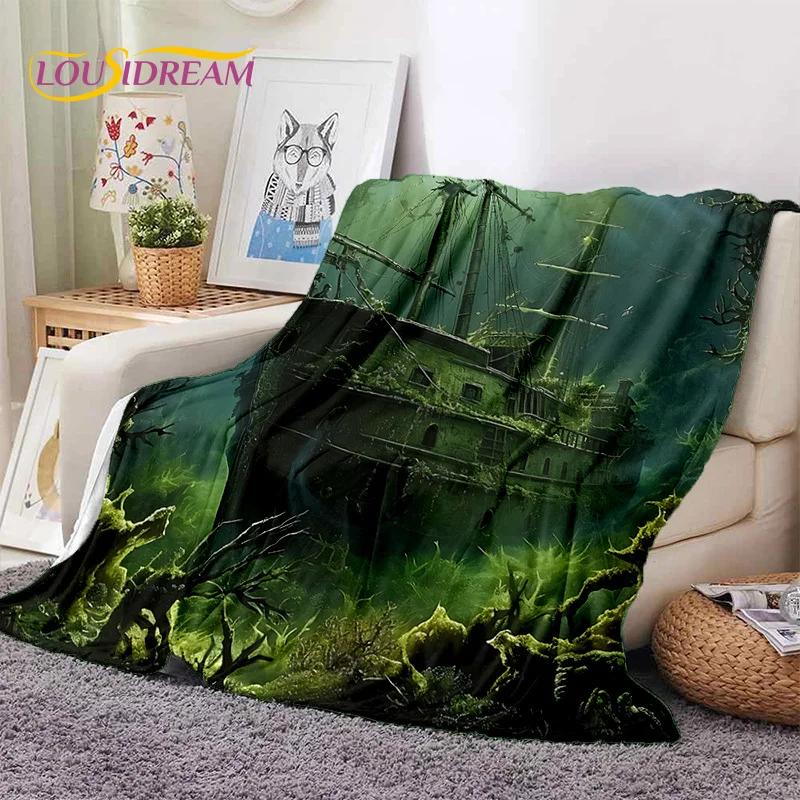 Ancient Pirate Ship Boat,Barque,Sailboa Soft Flannel Blanket,Throw Blanket Comfortable Blanket for Picnic Beds Sofa Home Bedroom