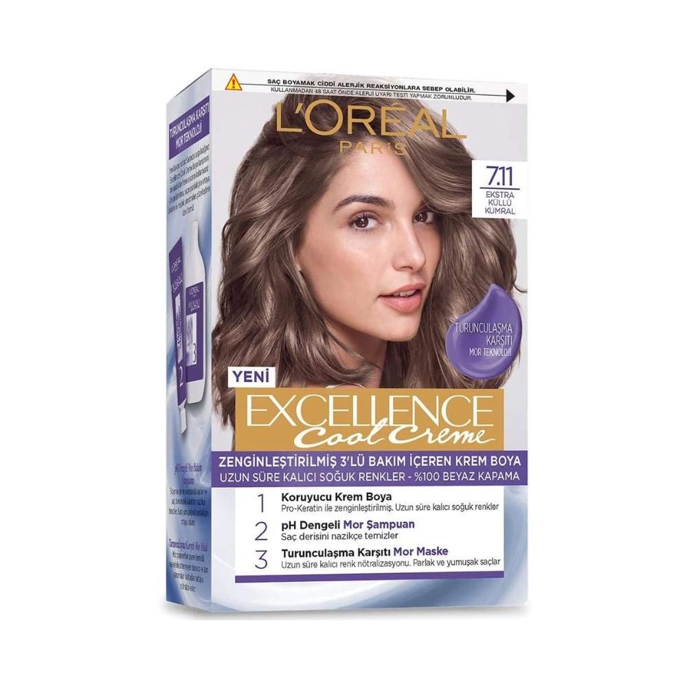 

L’Oreal Paris Excellence Cool Creme Saç Boyası 7.11 Ekstra Küllü Kumral