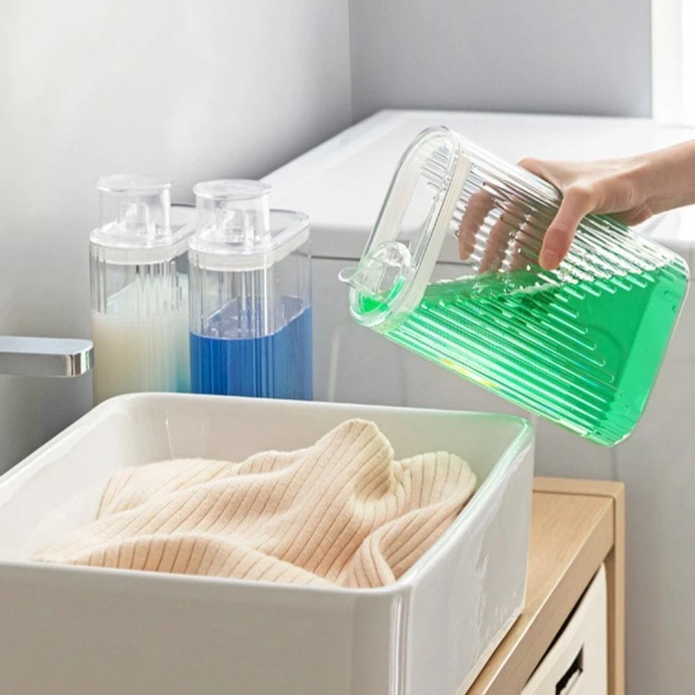 Przezroczysty Dozownik Płynu do Prania Proszku Płynnego Prania 1300ML/1600ML Słoik Pojemnik na Płyn do Prania Plastik PET Prostokątny