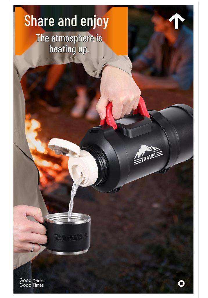Large Portable Thermos Flask Water Bottle - Outdoor & Household Hot Water Cup