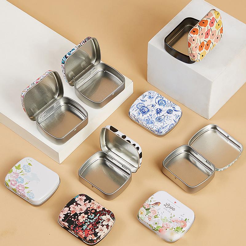 Compact Rectangular Tin Box with Lid – Portable, Airtight Storage Container for Candies, Pills, Jewelry, and Small Accessories