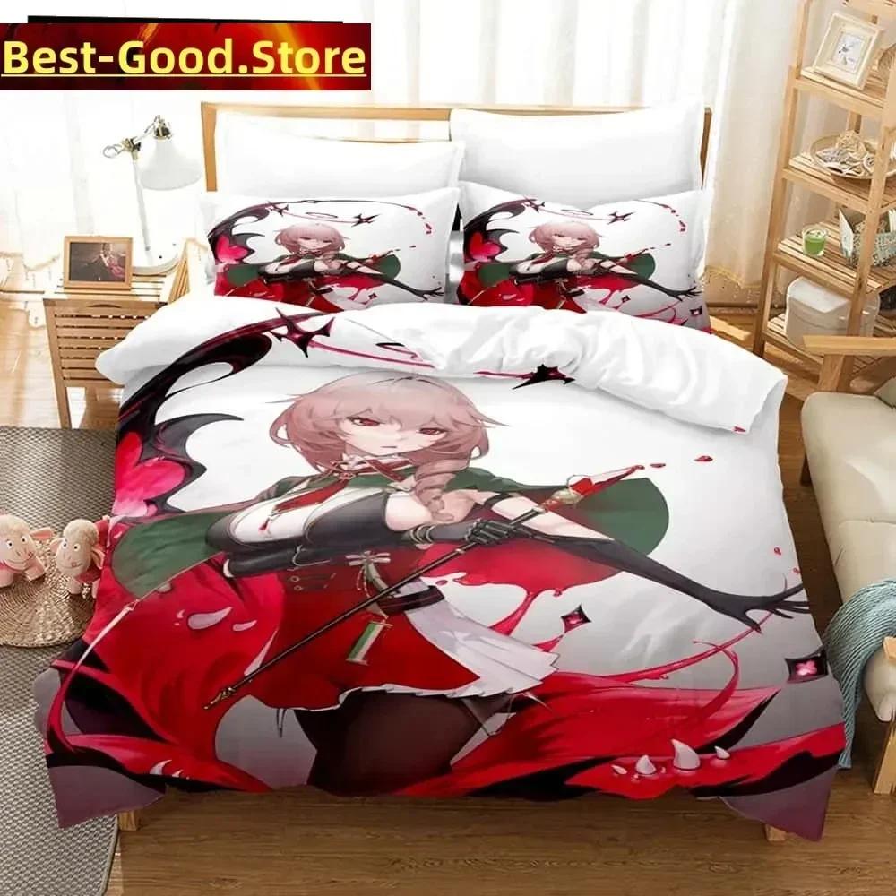 3D Print Anime - Azur Lane Bedding Set Printed Bed Set With Pillowcase Bed Duvet Cover Soft Single Double Queen Super King Size