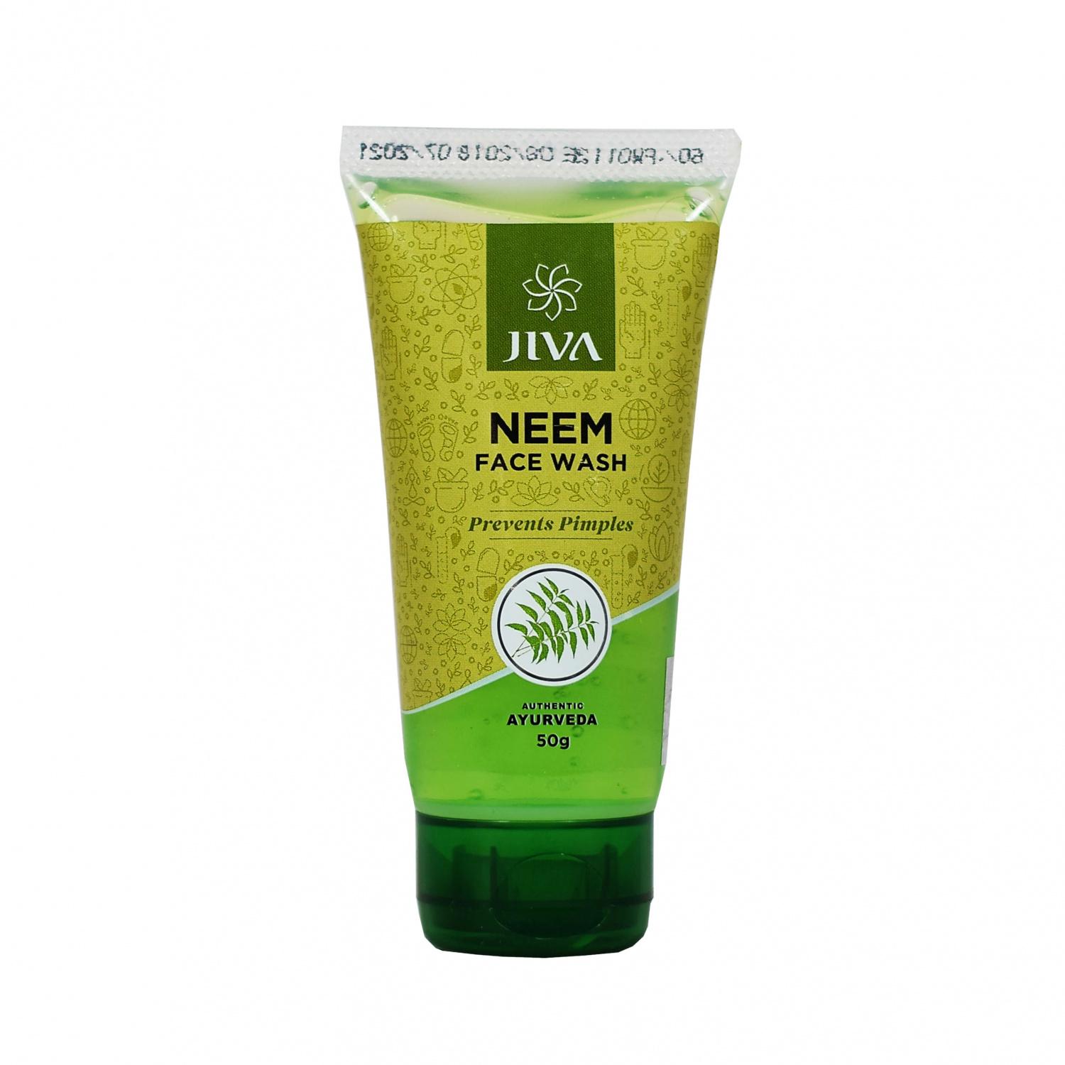 

Гель для умывания с Нимом: против прыщей (50 г), Neem Face Wash, Jiva