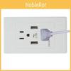 2 Pack Stylish 2 Outlet 2 Usb Port Wall Socket Charger Panel Set