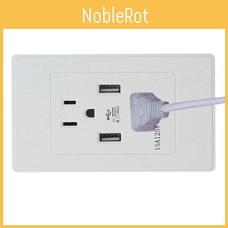 2 Pack Stylish 2 Outlet 2 Usb Port Wall Socket Charger Panel Set