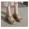 Cross-heeled Sandals for Women in The Summer of 2025, Versatile and Anti-slip Thick-soled Casual Beach Shoes and Sandals