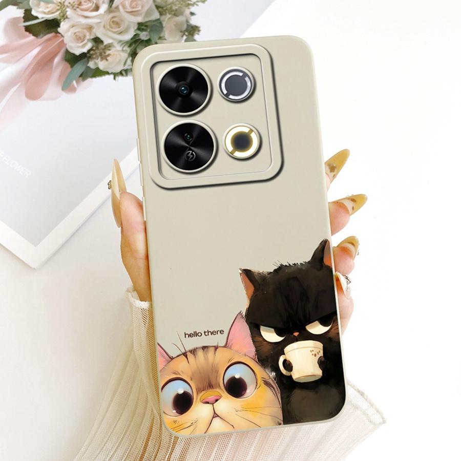 For Itel P65 4G Phone Case Cute Rabbit Painted Liquid Soft Silicone Bumber Shell For Itel P 65 4G Capa P671L Back Cover