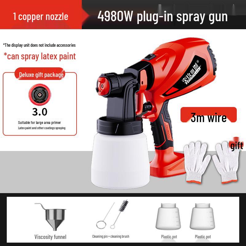 Electric Paint Spray Gun, High-Power 220V, Small Latex Sprayer for Household Use, High Atomization.