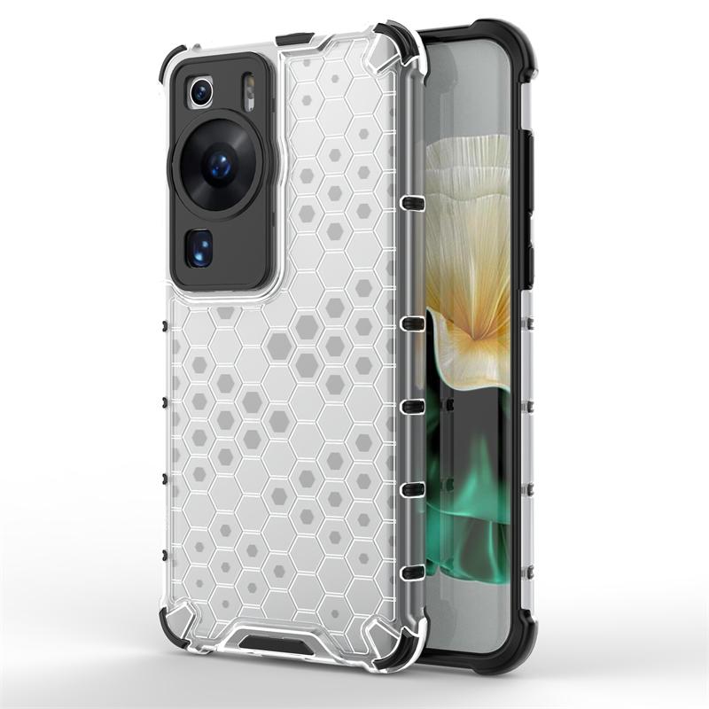 

Shockproof Transparent Case For Huawei P60 Pro Bumper Honeycomb Armor Case For Huawei P60 Pro Case Cover For Huawei P60 P 60 Pro For Huawei P60 Pro