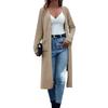 Knitted Pocket Cardigan Long Solid Color Women's Loose Coat Sweater