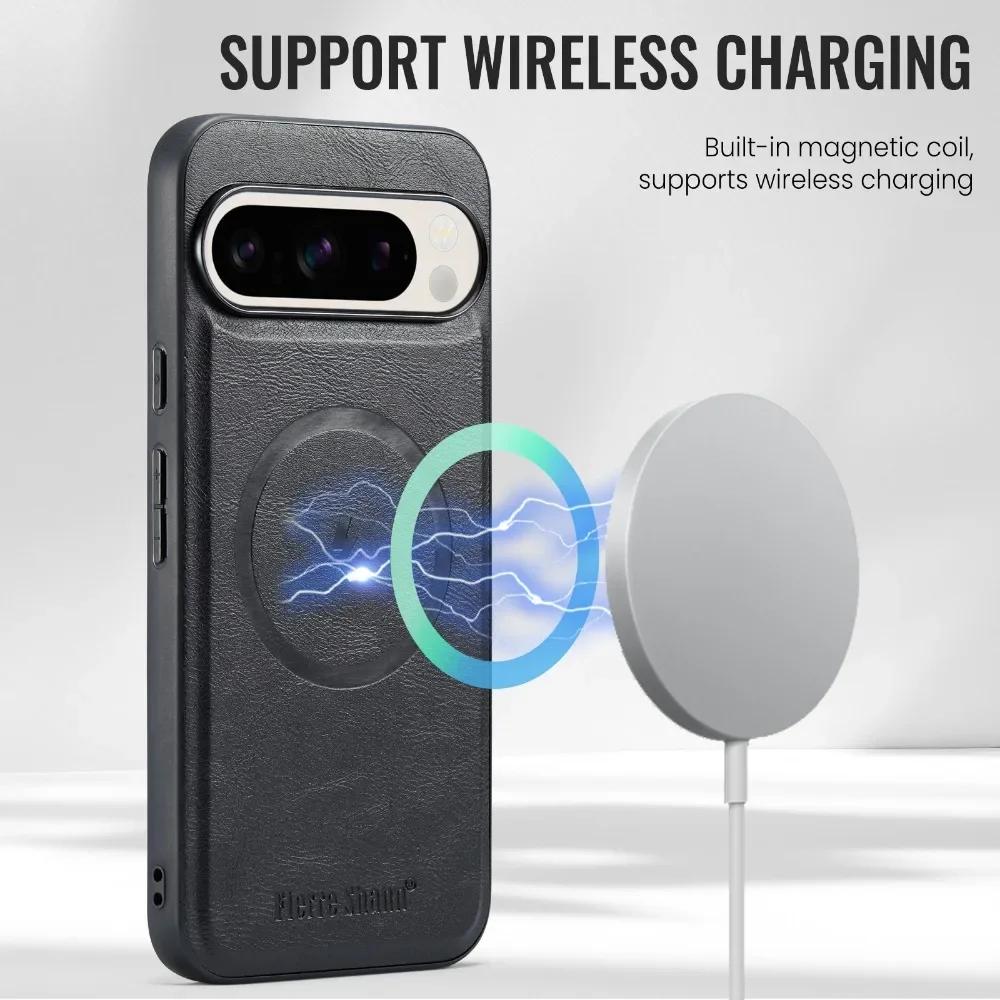 Portafoglio in Pelle 2 in 1 Staccabile per Google Pixel 9 8 7 9A 8A 7A XL Pro Custodia per Telefono Porta Carte per Copertura Magnetica Magsafe