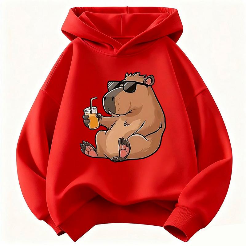 Cute Capybara Kids Clothing Hoodies 2026 New Cartoon Capibara Fashion Long Sleeve Sweatshirt Kids Boys Clothing