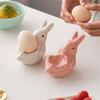 Cute Rabbit Shaped Boiled Eggs Cup Ceramic Eggs Holder Easter Decorations Eggs Display Stands for Party Dinner Table