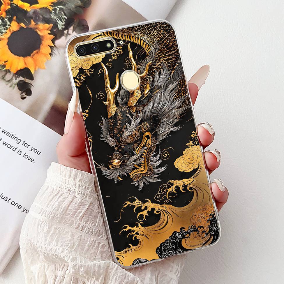 For Huawei Y6 Prime 2018 Case Clear Cute Fashion Flowers Luxury Painted Cover For Huawei Y6Prime 2018 Phone Case ATU-L42 ATU-L31