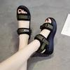 Sports Sandals Women's Summer New Wedge Heel Fashion Muffin Shoes Platform Sole Outer Wear Beach Shoes Women