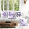Aquarell Lila Blumig Kissenbezug Bedruckt Polyester 40/45/50cm Dekokissenbezug Dekokissen für Sofa Kissenbezug Heimdekoration