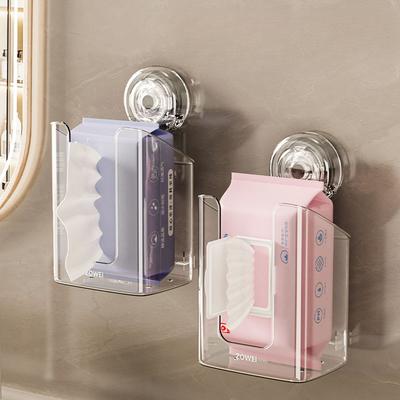 Wandmontierte Aufbewahrungsbox zum Drücken für Badtücher und Feuchttücher ohne Perforation