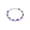 Rare Cabochon Amethyst Tennis Bracelet: 925 Sterling Silver