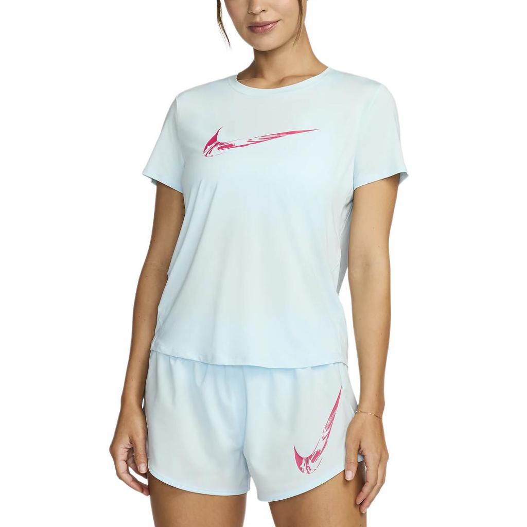 New Nike Dri Fit Regular T Shirt Women's Glacier Blue FV6373-474