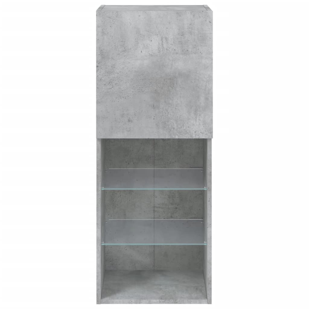 TV Cabinet with LED Lights Concrete Grey 40.5 x 30 x 102 cm
