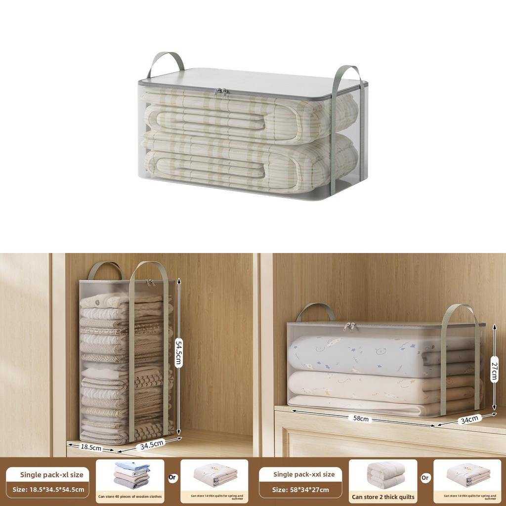 Transparent Clothes Storage Bag With Reinforced Handles For Bedroom Organization And Moving