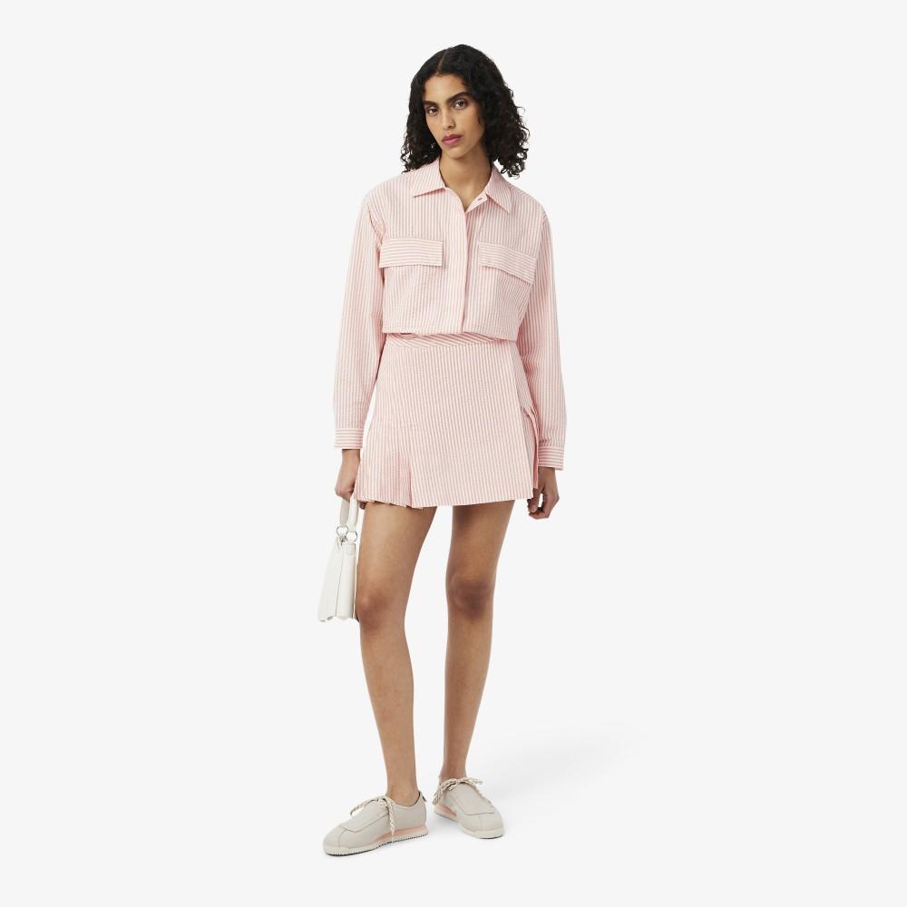 [lacoste] Women s Stripe Seersucker Skirt JF5024-56GRNI 34