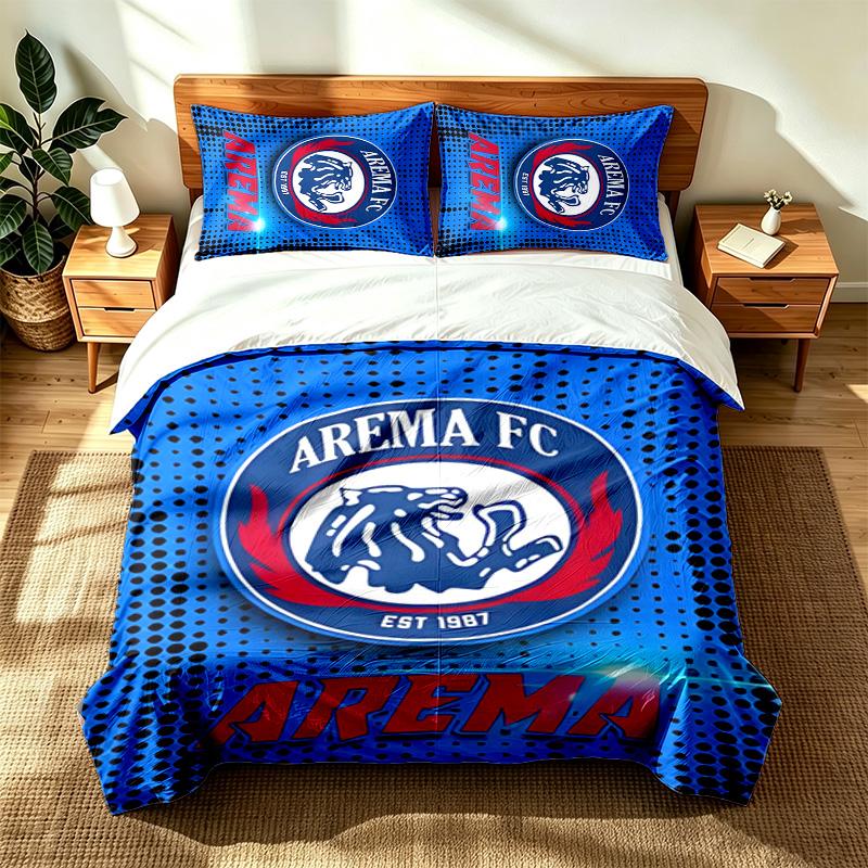 Arema FC (5) 3pc set suitable for master bedrooms soft and comfortable an ideal gift for family and friends Includes one duvet cover and two pillowcas