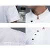 Unisex Arbeitsjacke Küche Kurzarm Knopfleiste Leicht Kochjacke Restaurantbekleidung