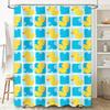 Whimsical Rubber Duck Shower Curtain Bright Blue Yellow Pattern Decorative Waterproof Fabric For Bathroom Accessories Set In Var