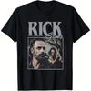 Rick Grimes Black Cotton Oversized T Shirt Character Portrait And Signature Print Pop Culture Tv Show Fan Gift For Casual Wear