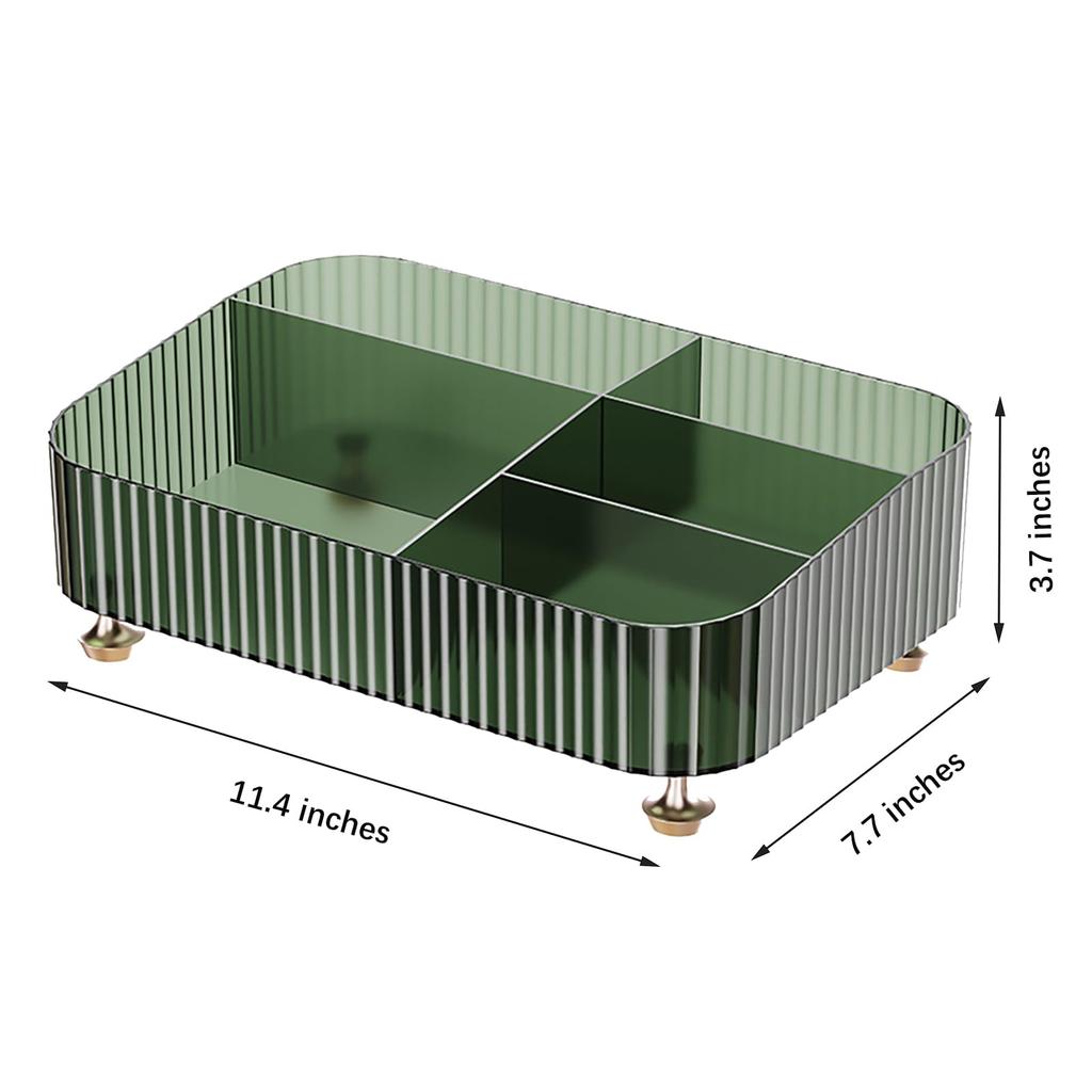 Bathroom Vanity Tray Large Capacity Perfume Organizer for Dresser Clear Desktop Storage Box for Lotion Bottle Cosmetics Skincare