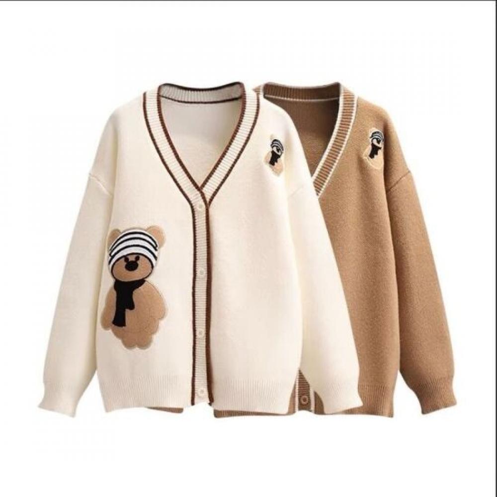Rellawear Teddy Bear Hair Band Cardigan 2color