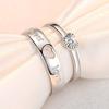 2pcs Couple 925 Sterling Silver Rings Sparkly Zircon for Women and Men Superior Luxury Wedding Jewelry Anniversary Gift