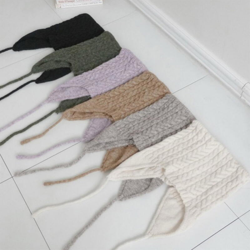 

Women s Wool Mix Twisted Cat Ear Lovely Beanie white