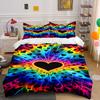 Black Hearts, Rainbow Burst. Bedding Sets Duvet Cover Sets Duvet Covers Pillowcases(1*Duvet Cover 2*Pillowcases Without Duvet Insert)