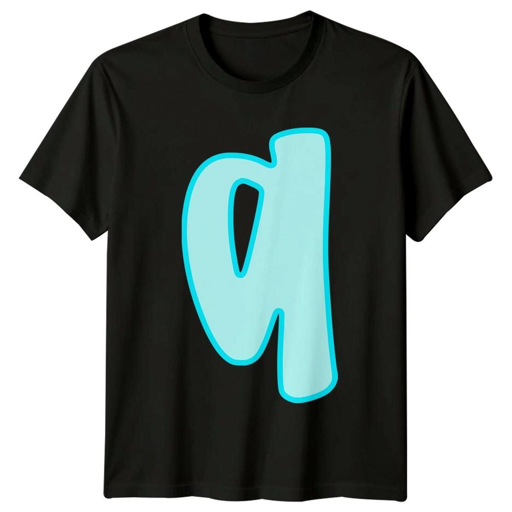 Letter Q Alphabet Unisexs TShirt Unisexs Tee Graphic Unisex Bubble Design