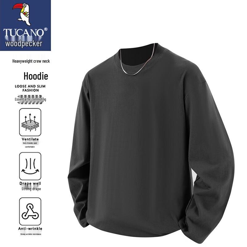TUCANO Men's Solid Color Long Sleeve Crew Neck T-Shirt