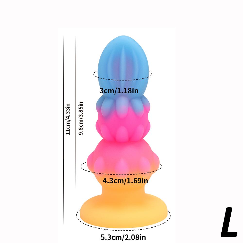 Luminous Anal Plug Dildos Butt Plug With Suction Cup Sex Tool Adult Silicone Dildo Anal Dilator Sex Toys